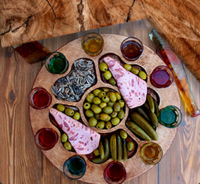 میز مزه خوری با جا شات خوری